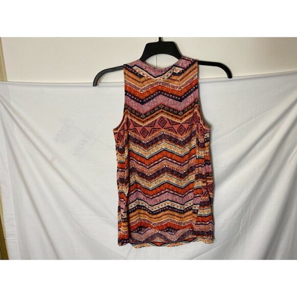 WHITE STAG WOMENS SHORT DRESS ABSTRACT PATTERN SIZE MEDIUM M 8/10 VNECK - Picture 2 of 2